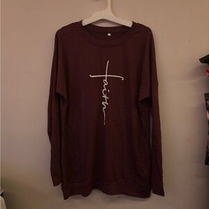 Woman’s Burgundy Faith Shirt